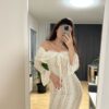 The Golden Hour Gown — Off Shoulder Lace Wedding Dress with Bell Sleeves — customer review photo
