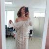The Golden Hour Gown — Off Shoulder Lace Wedding Dress with Bell Sleeves — customer review photo