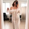 The Golden Hour Gown — Off Shoulder Lace Wedding Dress with Bell Sleeves — customer review photo