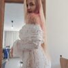 The Golden Hour Gown — Off Shoulder Lace Wedding Dress with Bell Sleeves — customer review photo