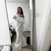The Golden Hour Gown — Off Shoulder Lace Wedding Dress with Bell Sleeves — customer review photo