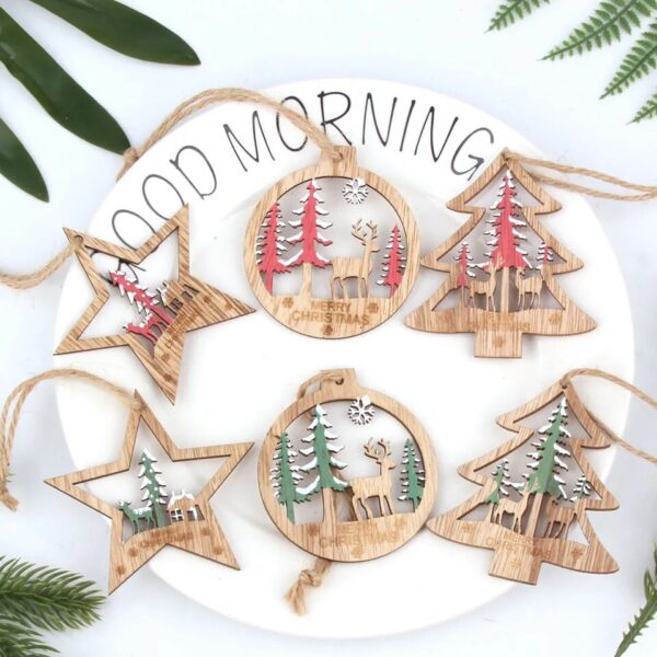 H05b307d4fa2d4c77871175d768b90b3as Vintage Wooden Christmas Pendants Ornaments – Spirit & Rebel