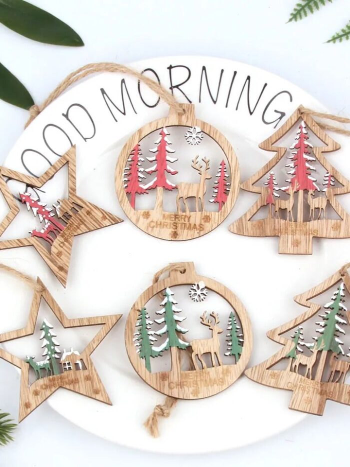 Vintage Wooden Christmas Pendants Ornaments – Spirit & Rebel