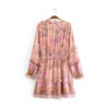 H14e3448675e54d82a237b23f45919017B Floral Whimsy Ruffles Boho Mini Dress