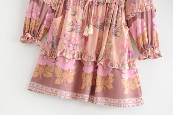 H16e36b5f7f264a2987c115e5f8dddb02J Floral Whimsy Ruffles Boho Mini Dress