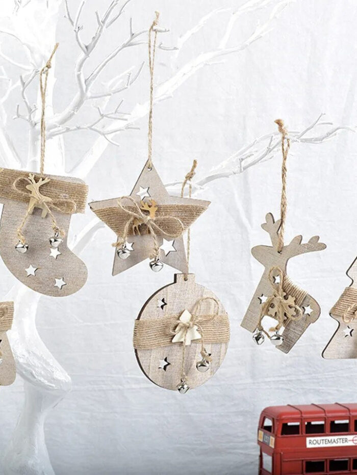H1ca2ab86cd744d8c9a1d371e4cb6dceeR Enchanting 3-Piece Boho Christmas Wooden Pendants Set