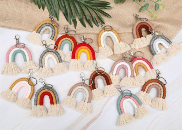 New Handmade Macrame Boho Tassel Keychain Bagcharm – Spirit & Rebel
