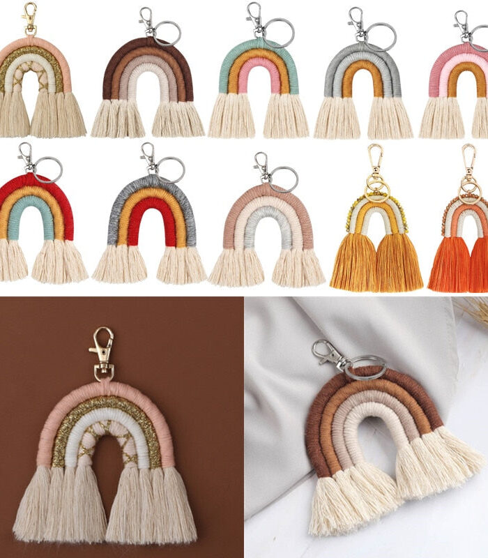 New Handmade Macrame Boho Tassel Keychain Bagcharm – Spirit & Rebel