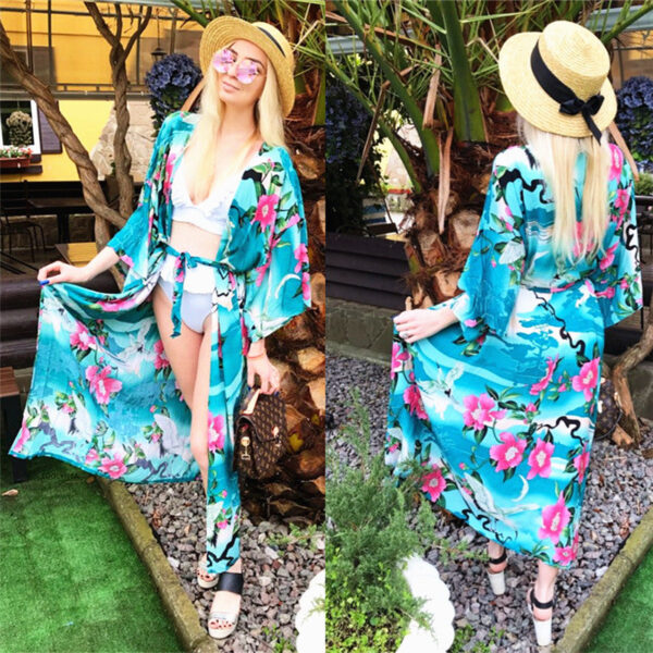 H2b21d5ce4bd5446aa072cb2e8347c3bfw Wanderlust Boho Half Sleeve Kimono Beach Cover Up
