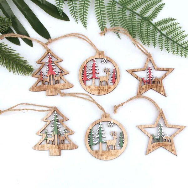 H3002c08387044f049e68216edcfacb84n Vintage Wooden Christmas Pendants Ornaments – Spirit & Rebel