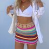 H32d6aa3b471a422a9990ccebc1427470G Rainbow Rhapsody Crochet Boho Mini Skirt – Spirit & Rebel