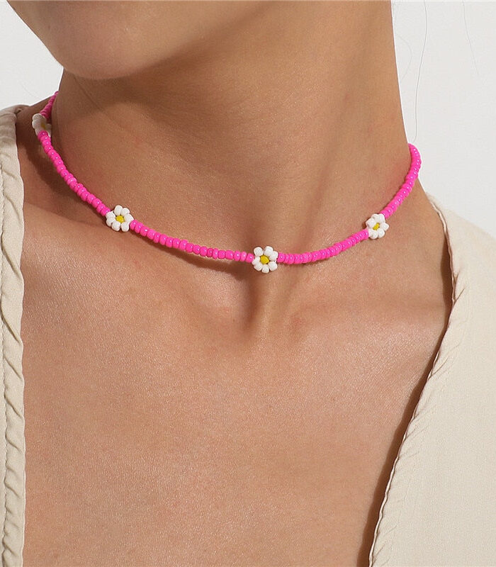 Sweet Daisy Boho Handmade Beaded Necklace – Spirit & Rebel