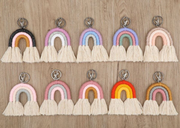 New Handmade Macrame Boho Tassel Keychain Bagcharm – Spirit & Rebel