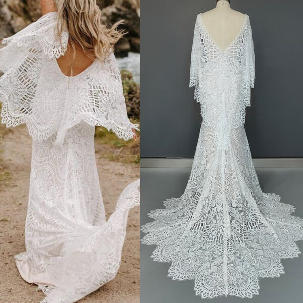 H3c13ec4818214846aa7e21447c8496fdR Bohemian Belle Open Back Mermaid Boho Wedding Dress – Spirit & Rebel