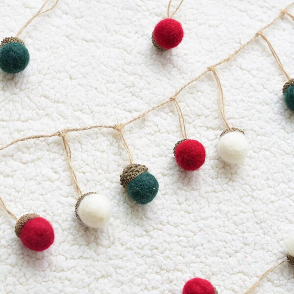 6-Piece Wool Felt Christmas Tree Ornament Set