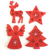 Festive Delight: 10-Piece White & Red Wooden Christmas Boho Ornaments Set – Spirit & Rebel