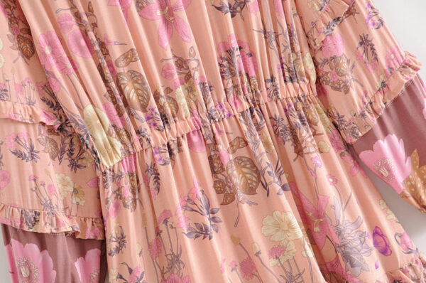 H89c672bc8d424d9686649a542b291e70w Floral Whimsy Ruffles Boho Mini Dress