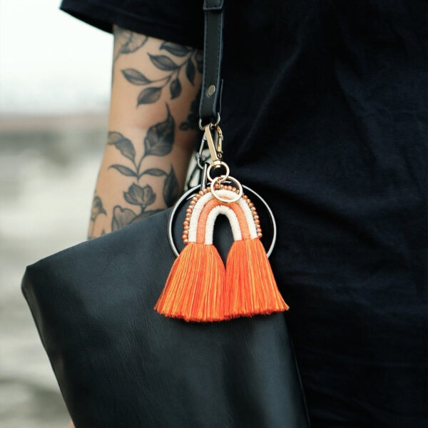 New Handmade Macrame Boho Tassel Keychain Bagcharm – Spirit & Rebel