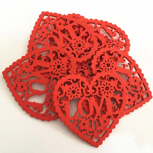Festive Delight: 10-Piece White & Red Wooden Christmas Boho Ornaments Set – Spirit & Rebel