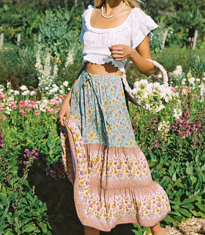 Free Spirit Floral Boho Maxi Skirt – Spirit & Rebel
