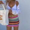 H92208b5d205f4085a992c84365a9861dz Rainbow Rhapsody Crochet Boho Mini Skirt – Spirit & Rebel