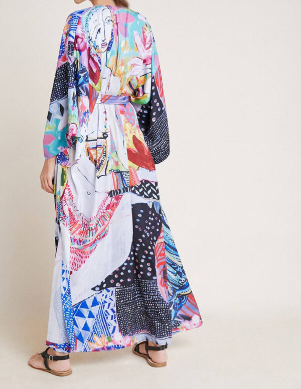 H9b83f90abc8e403b9238f0bd6bfaba67A Wanderlust Boho Half Sleeve Kimono Beach Cover Up