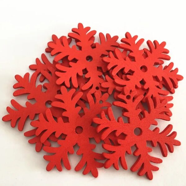 Festive Delight: 10-Piece White & Red Wooden Christmas Boho Ornaments Set – Spirit & Rebel