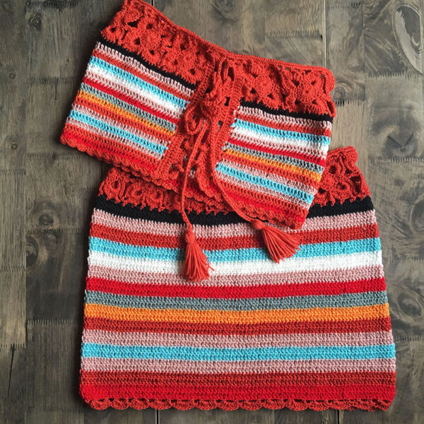Sun-Kissed Wanderlust Boho Crochet Crop Top and High Waist Skirt – Spirit & Rebel