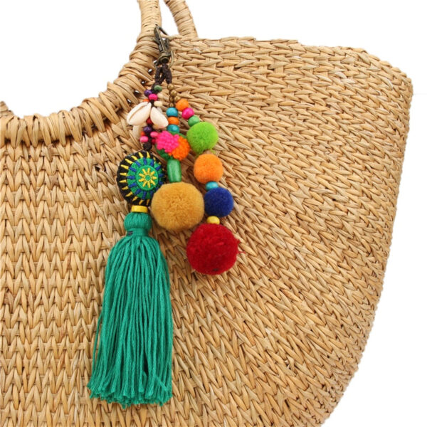 HTB1G92mDQCWBuNjy0Faq6xUlXXak Cute Boho Pompon Bag Pendant