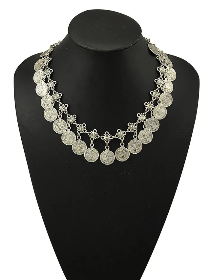Vintage Coin Tassel Maxi Statement Necklaces - Boho Jewelry for the Free Spirit – Spirit & Rebel