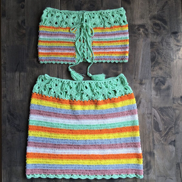 Sun-Kissed Wanderlust Boho Crochet Crop Top and High Waist Skirt – Spirit & Rebel