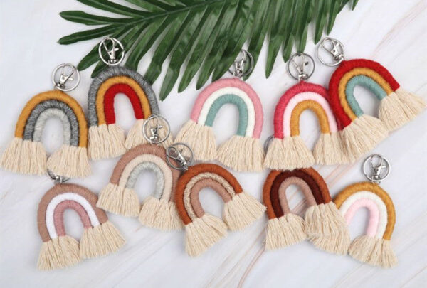 New Handmade Macrame Boho Tassel Keychain Bagcharm – Spirit & Rebel
