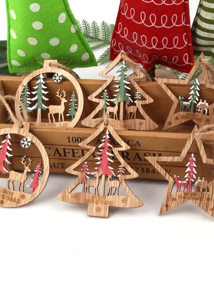 Ha7bed614a64d4f538a40b167405e0640u Vintage Wooden Christmas Pendants Ornaments – Spirit & Rebel