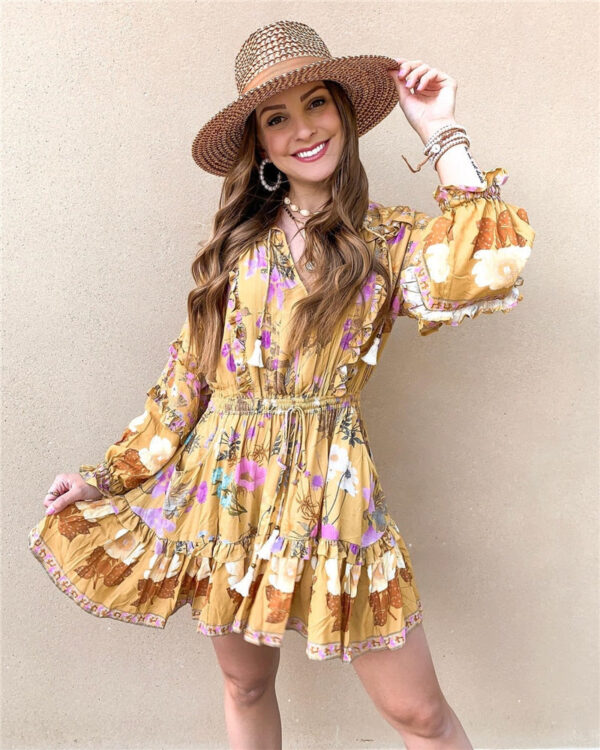 Haad578fb4fba4c1c9bad0ba1e6f0b020d Floral Whimsy Ruffles Boho Mini Dress
