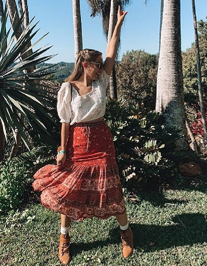 Radiant Soul Red Boho Maxi Skirt – Spirit & Rebel