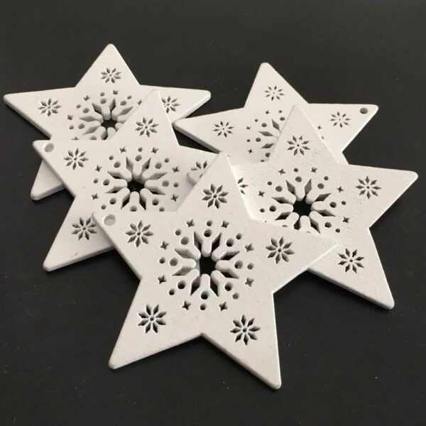 Festive Delight: 10-Piece White & Red Wooden Christmas Boho Ornaments Set – Spirit & Rebel