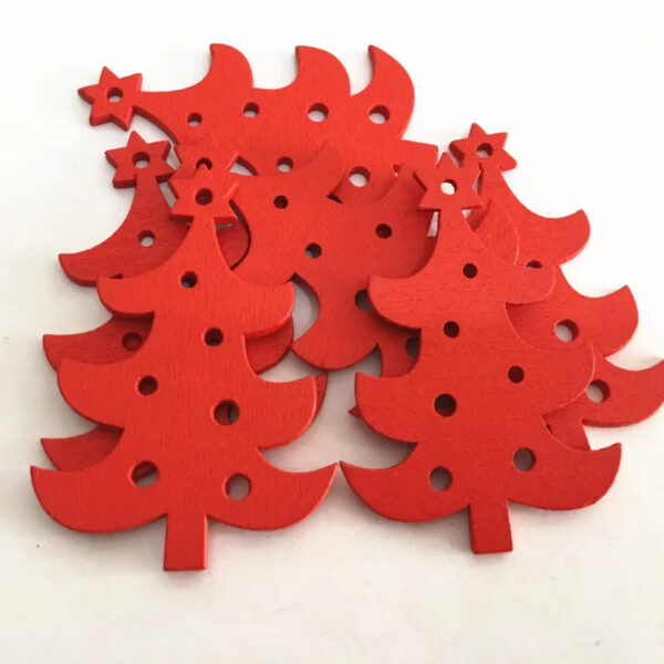 Festive Delight: 10-Piece White & Red Wooden Christmas Boho Ornaments Set – Spirit & Rebel