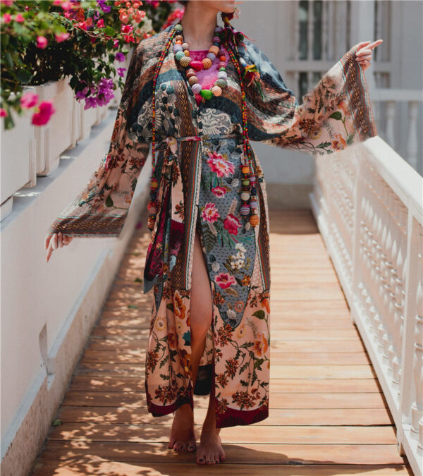 Hf222b740f7f047338ccee1a28b9ccc32Y Wanderlust Boho Half Sleeve Kimono Beach Cover Up