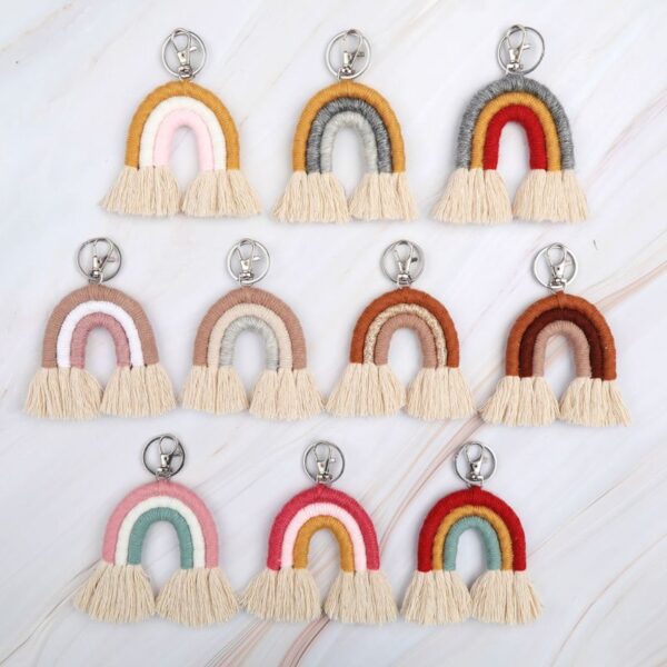 New Handmade Macrame Boho Tassel Keychain Bagcharm – Spirit & Rebel