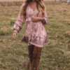 Hf3523b290da44e7a9b6115c6d97473b6V Floral Whimsy Ruffles Boho Mini Dress