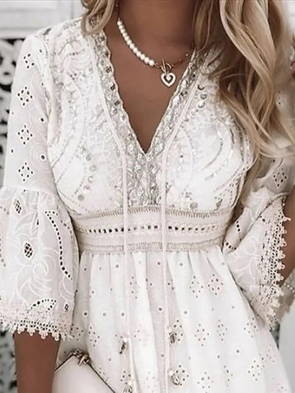 Sun-Kissed Lace Dream Boho Mini Dress