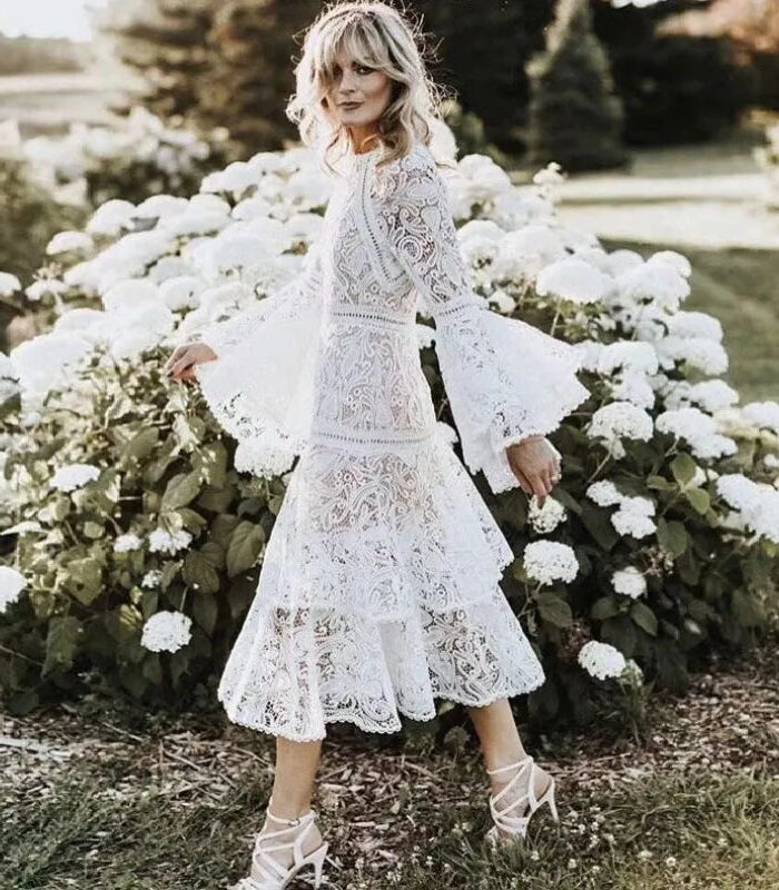 S014dcda445084d1794d6b6a1c475592fN Flowing Lace Boho Gown Dress