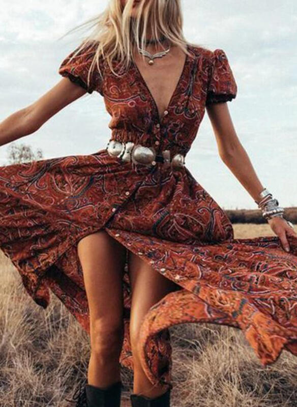 S04635640118445d8870fdfe61675010bC Anything is Possible Boho Hippie Dress