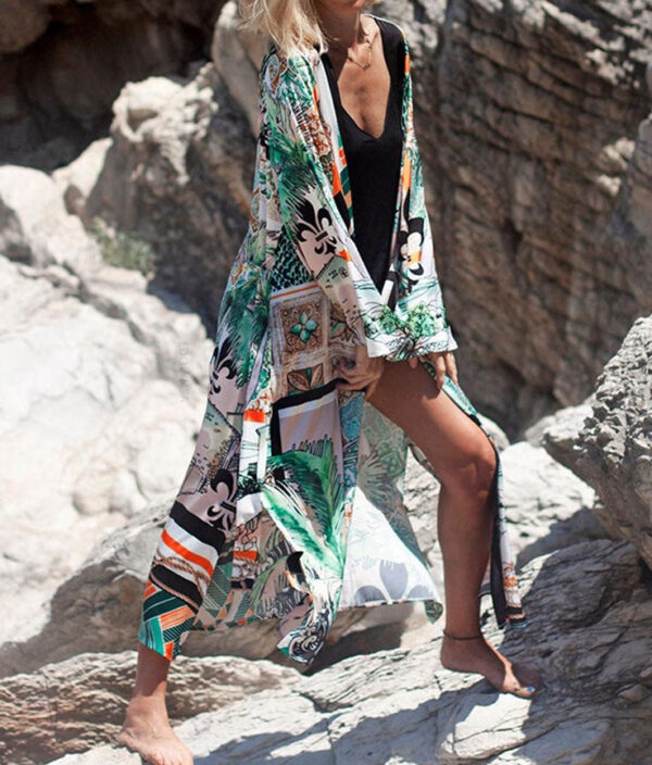 S0d233b598be34593bec07d2572fc3b83o Wanderlust Boho Half Sleeve Kimono Beach Cover Up