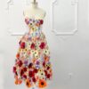 Blooming Fantasy Strapless Corset Boho Dress Champagne – Spirit & Rebel