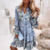 S1cf017943e904211bade7b9a69395926e Spirit and Rebel Boho Ruffle Long Sleeve Loose Dress