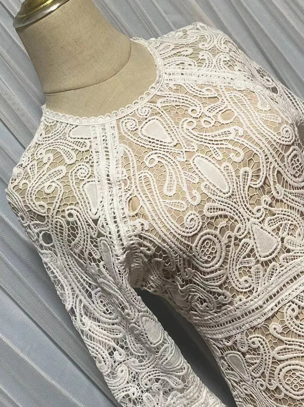 Flowing Lace Boho Gown Dress