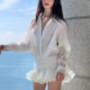 Spirit and Rebel Chiffon Boho Mini Shirt Dress
