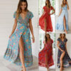 S24d9edf26f6747ab8841baad1ae17b84R Bohemian Breeze Plunge V-neck Maxi Dress