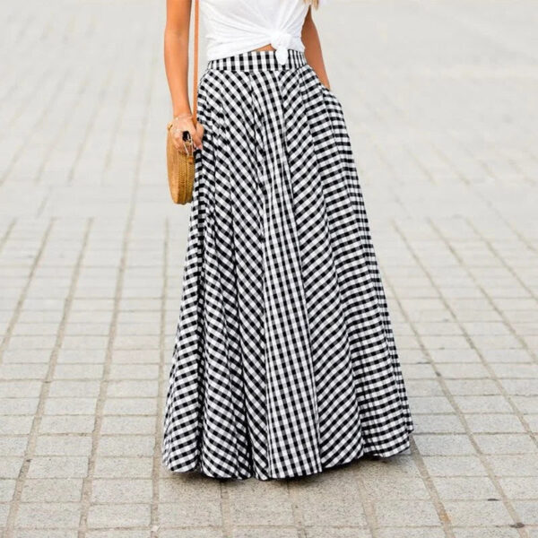 Farmhouse Rustic Plaid Boho Maxi Skirt – Spirit & Rebel